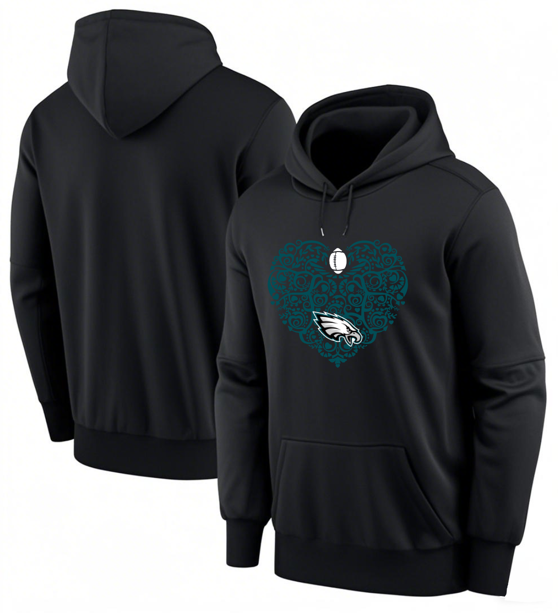 Men 2025 Philadelphia Eagles black hoodie style 7